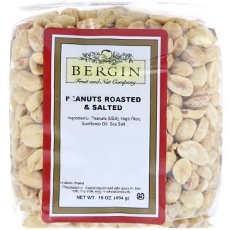 Bergin Fruit and Nut Company, 白いソルトピーナッツ, ロースト, 16 オンス