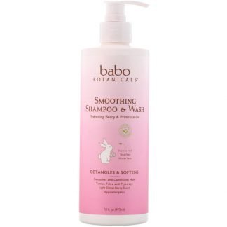 Babo Botanicals, スムージングシャンプー＆ウォッシュ、ソフトニングベリー＆プリムローズオイル、473ml（16fl oz）