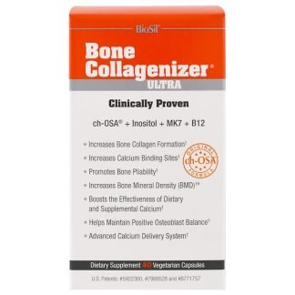BioSil by Natural Factors, バイオシル®, ボーン・コラーゲナイザー™ ・マトリックス, 40 ベジタブルカプセル
