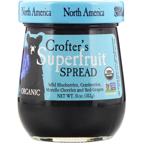 Crofter's Organic, オーガニック、 スーパーフルーツ スプレッド、 北米、 11 oz (312 g)