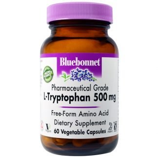 Bluebonnet Nutrition, L-トリプトファン、500 mg、60ベジキャップ