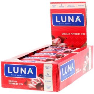 Clif Bar, ルナ、女性向けのホールフード栄養バー、チョコレート ペパーミント スティック、15個、各1.69 oz (48 g)
