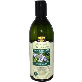Avalon Organics, バス&シャワージェル、ローズマリー、 12液量オンス (355 ml) (Discontinued Item)