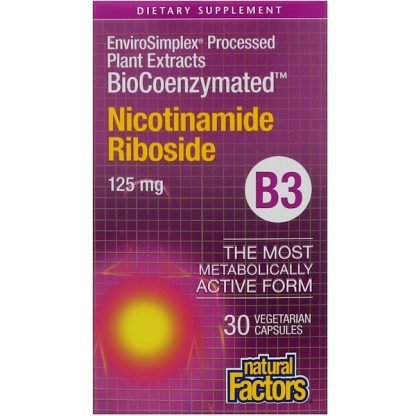 Natural Factors, BioCoenzymated、B3、ニコチンアミドリボシド、125 mg、ベジタリアンカプセル30錠