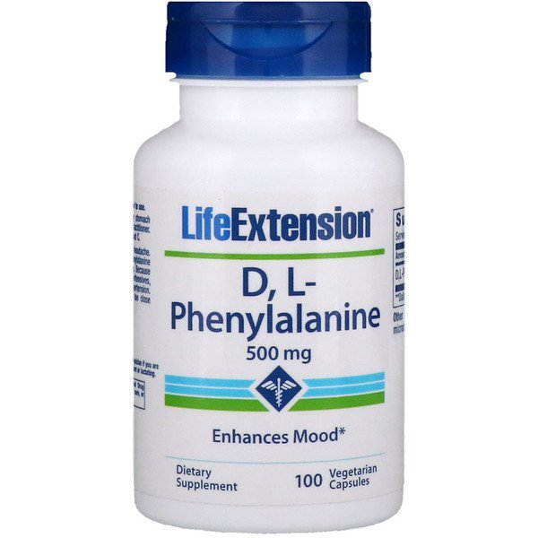 Life Extension, DL-フェニルアラニン、500 mg、植物性カプセル100粒