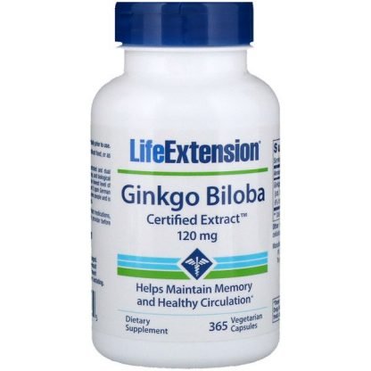 Life Extension, ギンクゴ・ビロバ, 認証エキス, 120 mg, 365 ベジタリアンカプセル