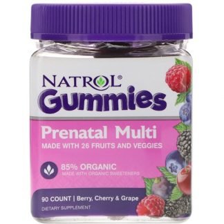 Natrol, ガミーズ、出産前・マルチ、チェリー&グレープ、90個