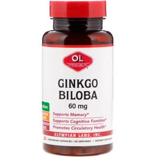 Olympian Labs Inc., イチョウ、60 mg、ベジタリアンカプセル60錠