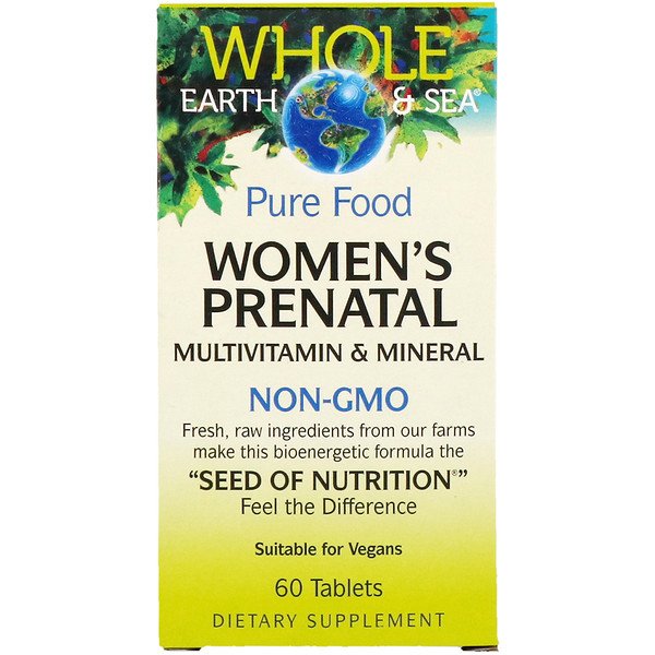 Natural Factors, Whole Earth & Sea(ホールアース&シー)、マルチビタミン&ミネラル(妊婦さんにも)、60粒