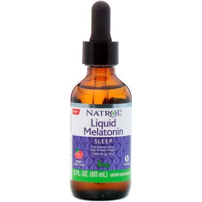 Natrol, リキッドメラトニン、睡眠、ベリーナチュラルフレーバー、5 mg、2液量オンス (60 ml)