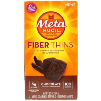 Metamucil, ファイバーシンズ、チョコレート、12枚入りパケット 、各0.77 oz (22 g)