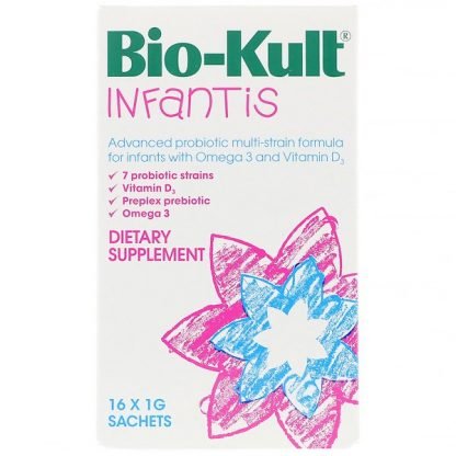 Bio-Kult, インファンティス、複数菌株入り幼児用アドバンスドプロバイオティクス、オメガ3とビタミンD3、16袋 、1袋1 g