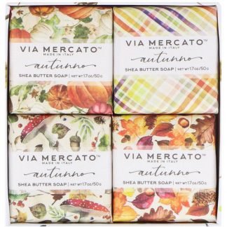 European Soaps, Via Mercato、オートゥモ、シアバターソープセット、4個、各50 g