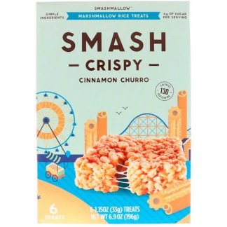 SmashMallow, スマッシュクリスピー、シナモンチュロ、6個、各1.15 oz (33 g) (Discontinued Item)