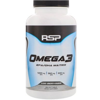 RSP Nutrition, オメガ3、ソフトゲル200個