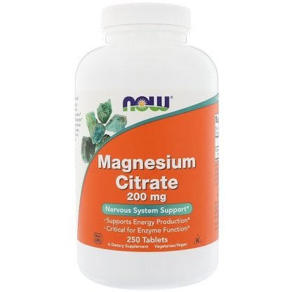 Now Foods, マグネシウムクエン酸塩、200 mg、250粒