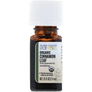 Aura Cacia, オーガニック、 シナモン の葉、 .25 fl oz (7.4 ml) (Discontinued Item)