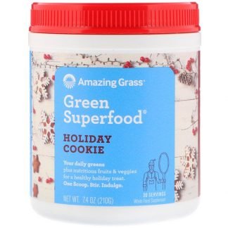 Amazing Grass, グリーンスーパーフード、ホリデークッキー、7.4 oz (210 g)