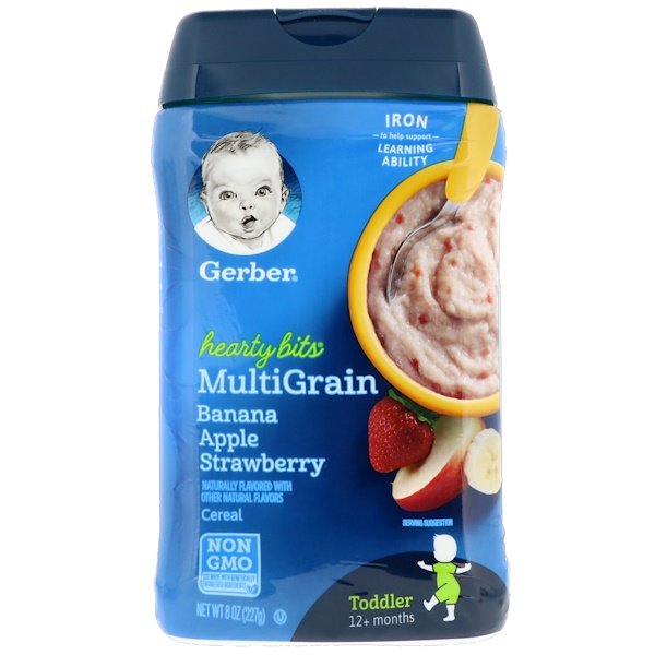 Gerber, Hearty Bits, MultiGrain Cereal, 12+ Months, Banana, Apple, Strawberry, 8 oz (227 g)