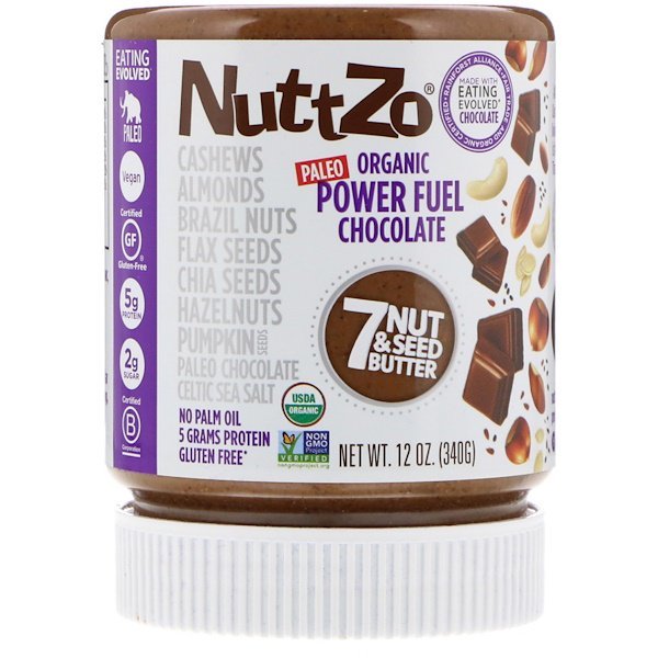 Nuttzo, オーガニック、パワーフューエル、7ナッツ & シードバター、チョコレート、12オンス (340 g)