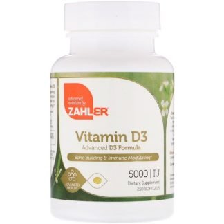 Zahler, Vitamin D3, Advanced D3 Formula, 5,000 IU, 250 Softgels