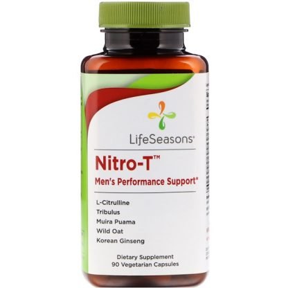 LifeSeasons, Nitro-T 男性用パフォーマンスサポート、植物性カプセル90粒