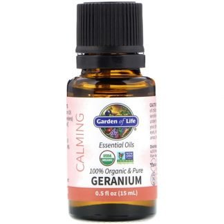 Garden of Life, 100% Organic & Pure, Essential Oils, Calming, Geranium, 0.5 fl oz (15 ml)