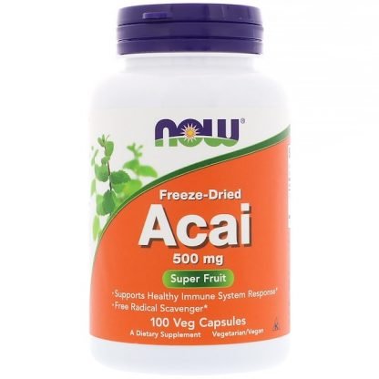 Now Foods, フリーズドライ・アサイ、500 mg、ベジタリアンカプセル100錠