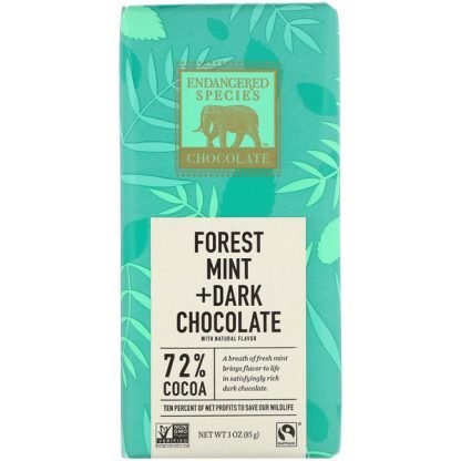 Endangered Species Chocolate, フォレストミント＋ダークチョコレート、85g（3oz）