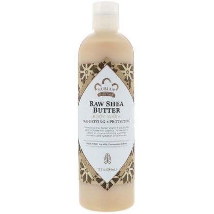 Nubian Heritage, ボディーウォッシュ, ロー シア バター ウィズ ソイ ミルク, ビタミン E, フランキンセンス & Myrrh, 13 fl oz (384 ml)