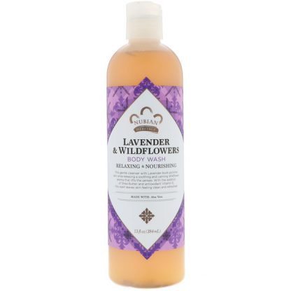 Nubian Heritage, ボディウォッシュ、ラベンダー＆ワイルドフラワーズ、13 fl oz (384 ml)