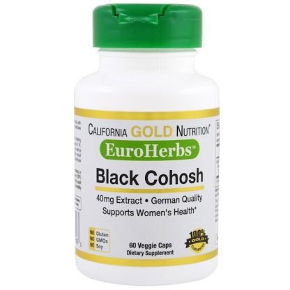 California Gold Nutrition, ブラックコホシュエキス、40 mg、植物性カプセル60粒