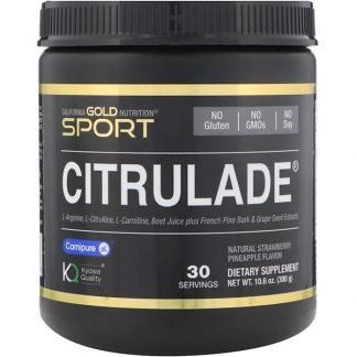 California Gold Nutrition, シトルレード、L-アルギニン、L-シトルリン、L-カルニチンのフォーミュラ、ビートジュース・プラス、天然ストロベリー・パイナップル、10.6 oz (300 g) (Discontinued Item)
