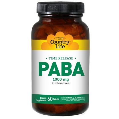Country Life, PABA, 徐放性, 1000 mg, 60錠