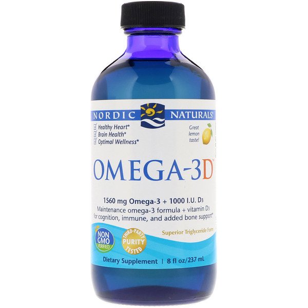 Nordic Naturals, オメガ-3D、レモン、8 fl oz (237 ml)