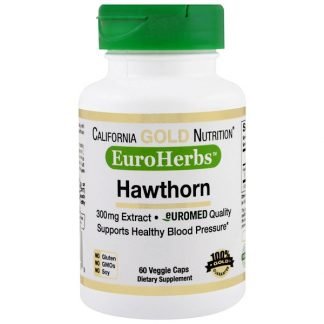 California Gold Nutrition, ユーロハーブス、ホーソンXT、300 mg、ベジカプセル60粒