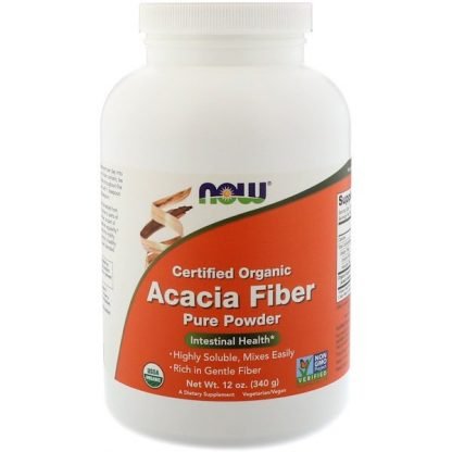 Now Foods, 認定オーガニック、アカシア繊維、パウダー、12 oz (340 g)