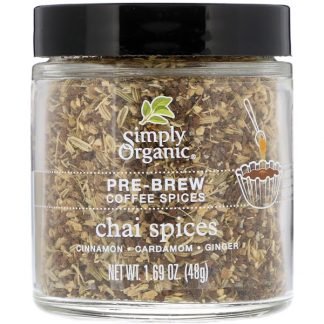 Simply Organic, プリブリューコーヒースパイス、チャイスパイス、1.69 oz (48 g)