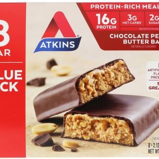 Atkins, Chocolate Peanut Butter Bar, 8 Bars, 2.12 oz (60 g)