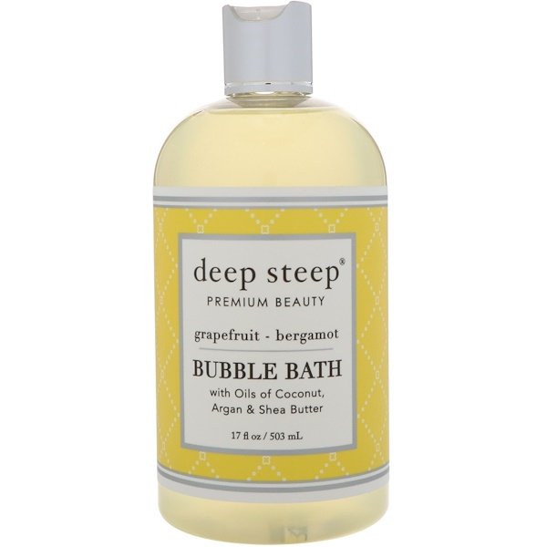 Deep Steep, バブルバス、グレープフルーツ - ベルガモット、17 fl oz (503 ml)
