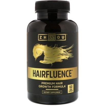 Zhou Nutrition, ヘアフルエンス、プレミアムヘアグロースフォーミュラ、ベジカプセル60錠
