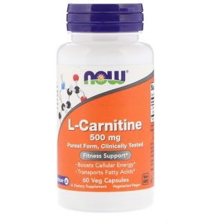 Now Foods, L-カルニチン、500 mg、60野菜カプセル