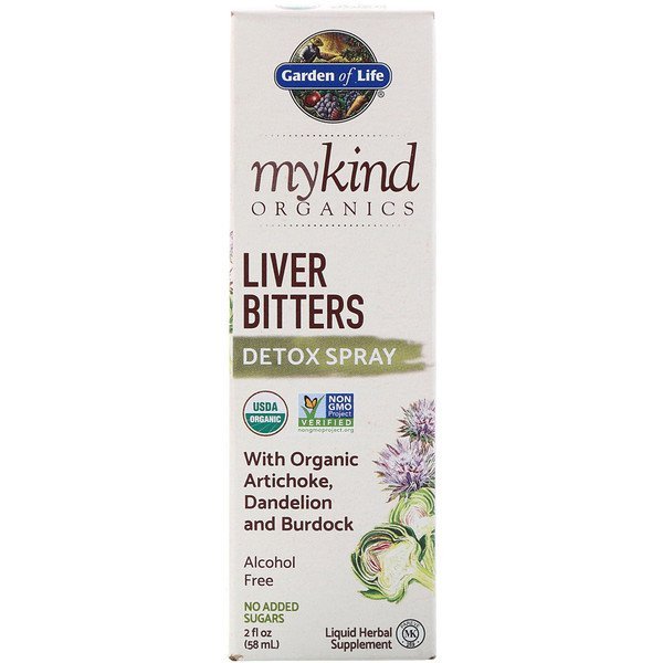Garden of Life, MyKindオーガニック、レバービターデトックススプレー、2液量オンス (58 ml)