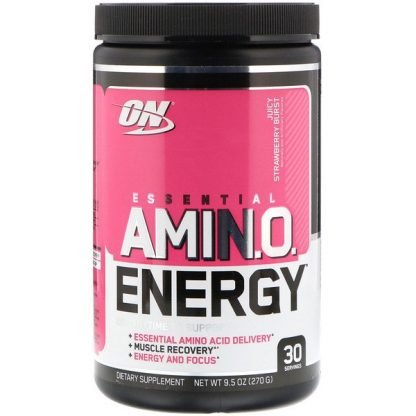 Optimum Nutrition, ESSENTIAL AMIN.O.ENERGY（エッセンシャルアミノエナジー）、ジューシーストロベリーバースト、270g（9.5オンス）