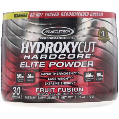 Hydroxycut, パフォーマンスシリーズ、Hydroxycut（ハイドロキシカット）ハードコア、エリートパウダー、フルーツフュージョン、72g（2.53ポンド）