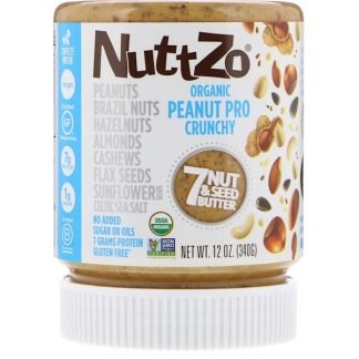 Nuttzo, オーガニック、ピーナッツプロ、7ナッツ & シードバター、クランチ、12オンス (340 g)