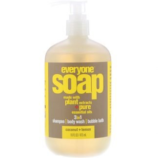 EO Products, Everyone Soap、3イン1、ココナッツ + レモン、16 fl oz (473 ml)