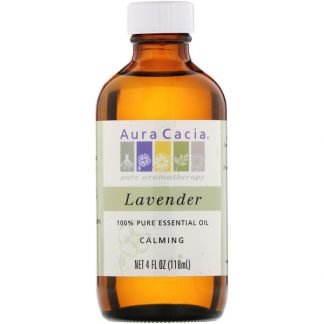 Aura Cacia, 100% 純エッセンシャルオイル、ラベンダー、 4 液量オンス (118 ml)
