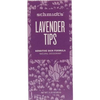 Schmidt's Naturals, ナチュラルデオドラント、敏感肌用フォーミュラ、ラベンダーチップ、3.25オンス (92 g)