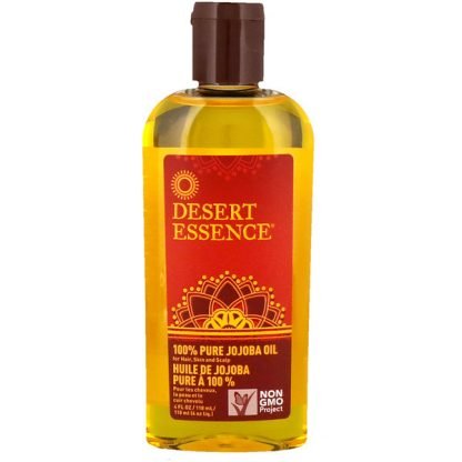 Desert Essence, 100％ピュアホホバオイル、髪・肌・頭皮用、118 ml（4 fl oz）